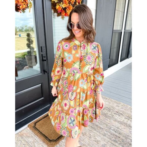 Rare- Uncle Frank Whimsical Tiered Shirt Dress Size XS / Néw No Tags - Picture 2 of 7